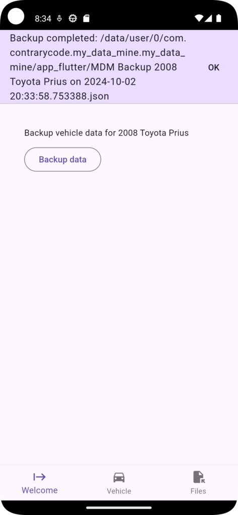 my data mine screenshot