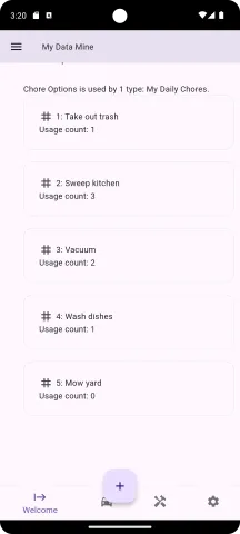 The updated options listing