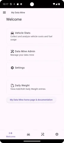 Welcome screen