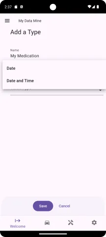 My medication example, date and date and time