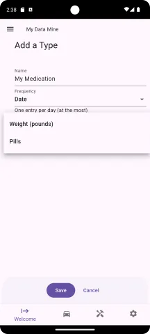 My medication example, type