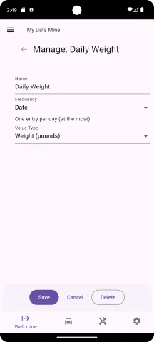 Editing daily weight with no data collected