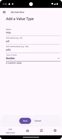 Value Type filled in for Pills ready to save